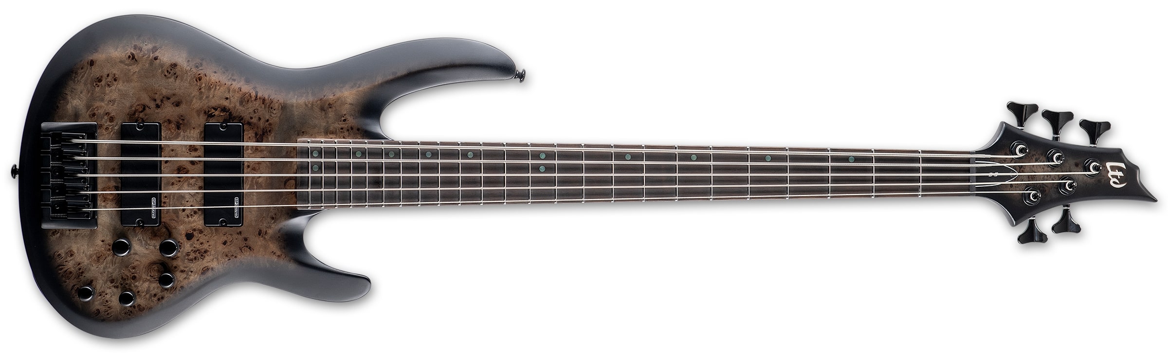 ESP LTD B-5 Ebony 5-String Electric Bass, Charcoal Burst LB5EBPCHBS