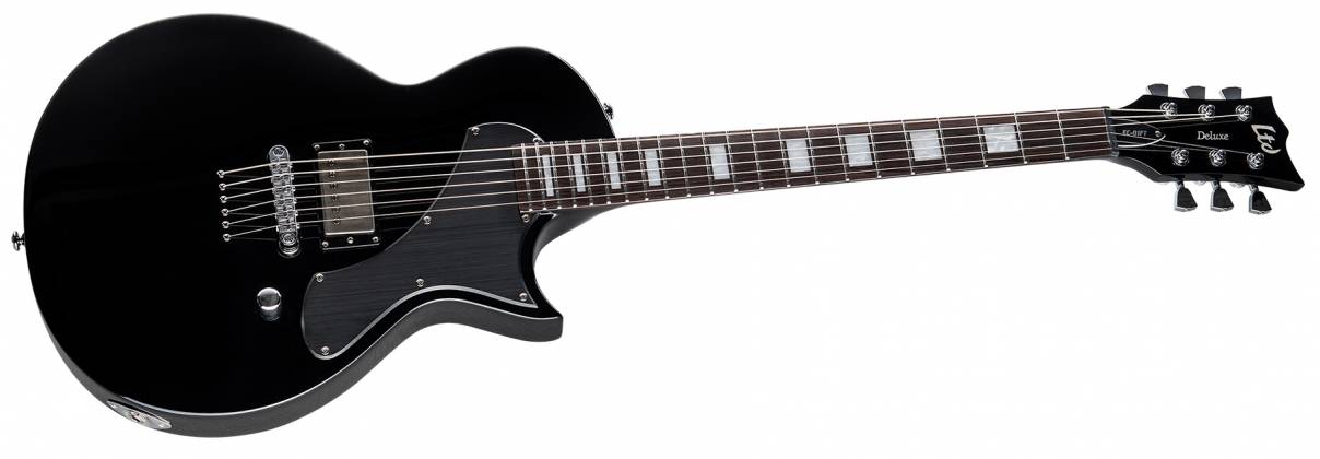 ESP LTD Deluxe Flat Top 6-String Electric Guitar, Black LEC01FTBLK