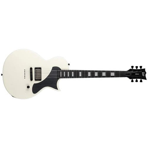 ESP LTD Deluxe Flat Top 6-String Electric Guitar, Olympic White LEC01FTOW