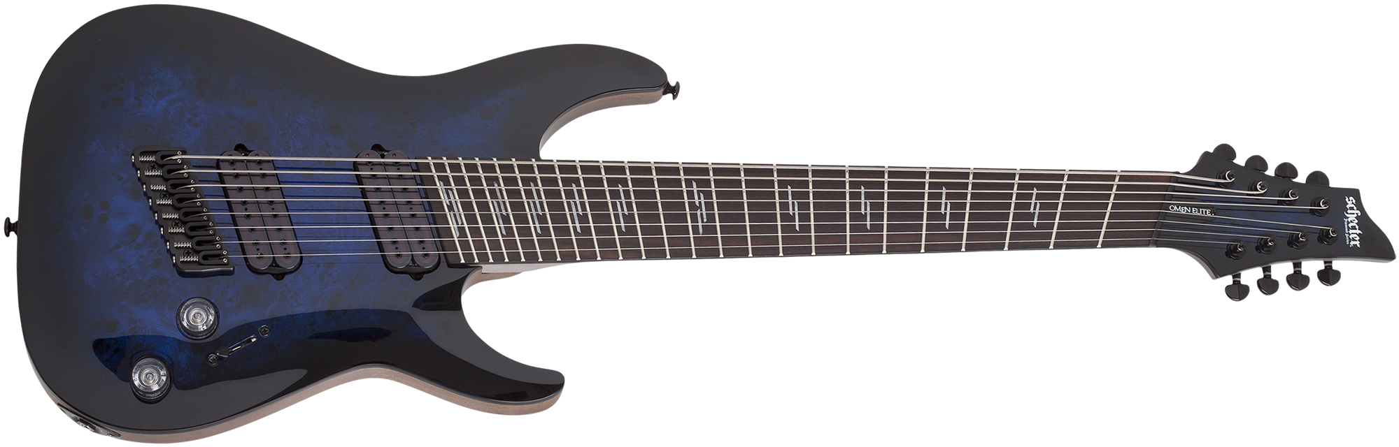 Schecter Omen Elite-8 Multiscale 8 String See-Thru Blue Burst 2467-SHC