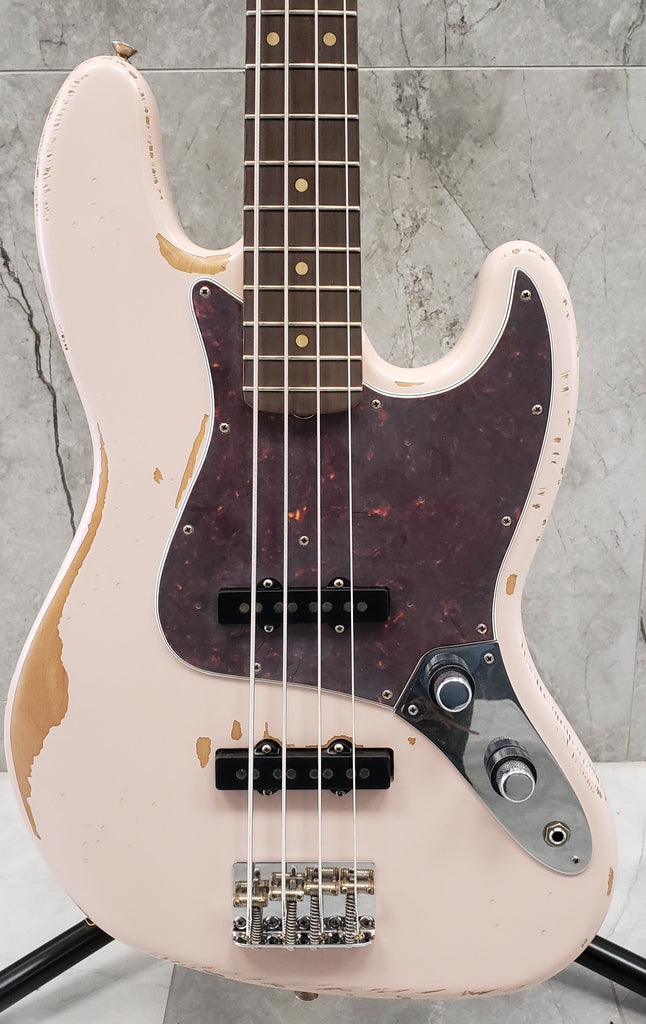 Fender Flea Jazz Bass Rosewood Fingerboard Roadworn Shell Pink 0141020356  SERIAL NUMBER MX22302831 - 8.6 LBS