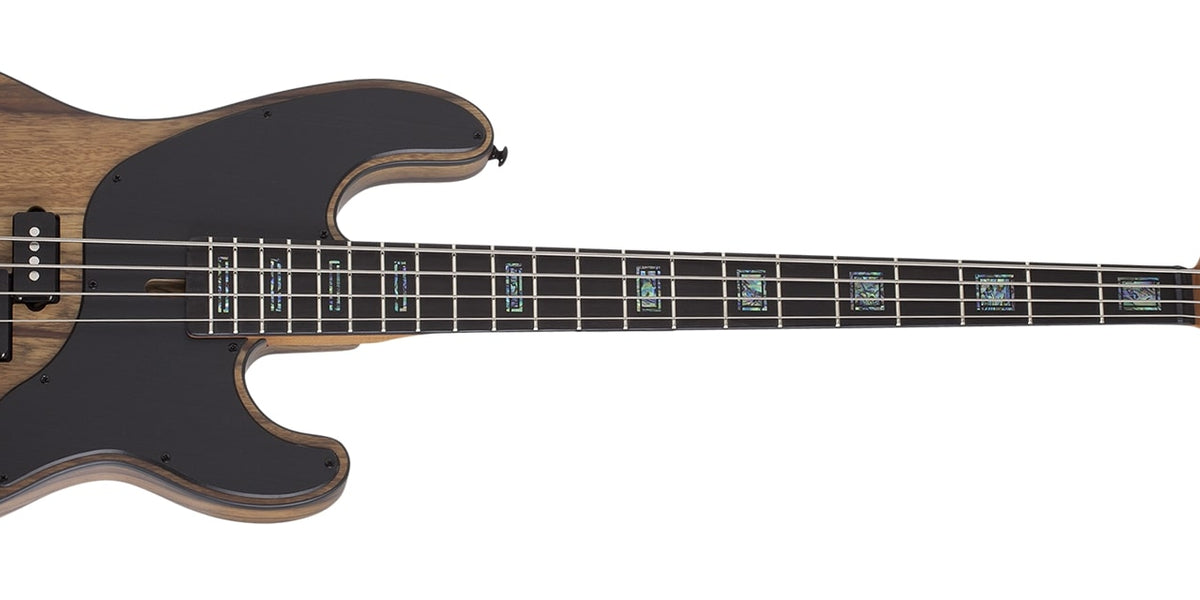 Schecter Model-T 4 Exotic Black Limba Electric Bass, Natural Satin 2832-SHC