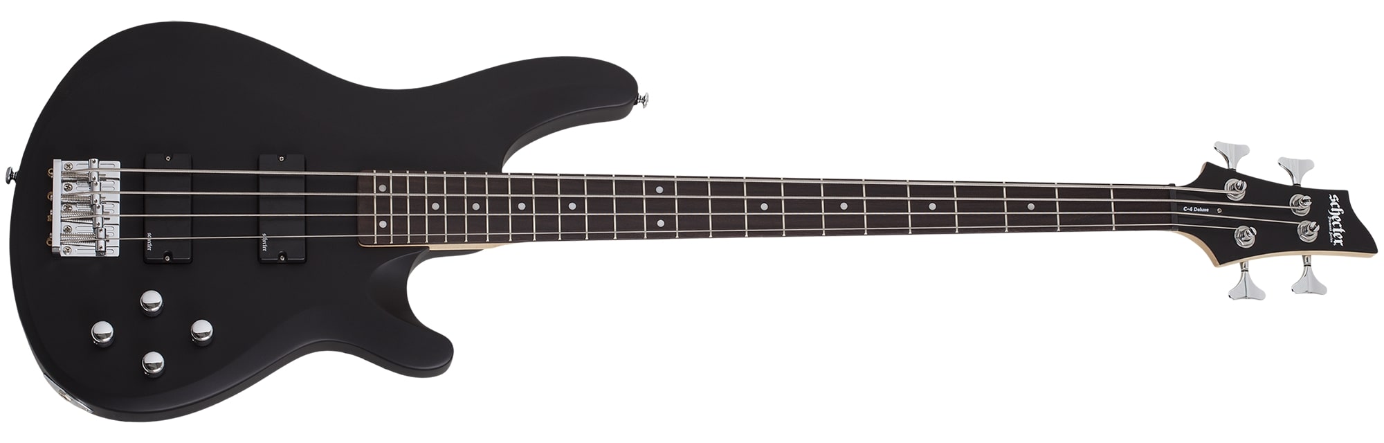 Schecter C-4 Deluxe 4-String Electric Bass, Satin Black 583-SHC