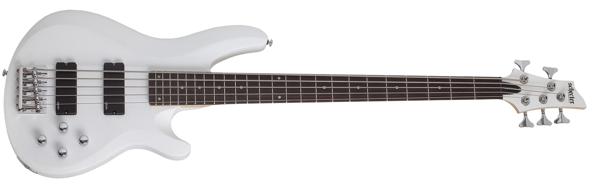 Schecter C-5 Deluxe 5-String Electric Bass, Satin White 587-SHC