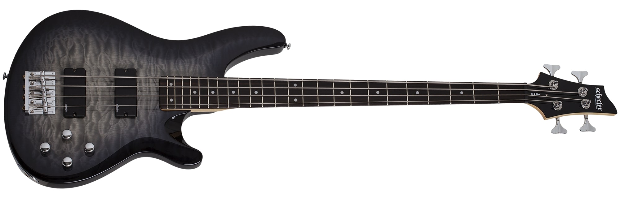 Schecter C-4 Plus 4-String Electric Bass, Charcoal Burst 590-SHC