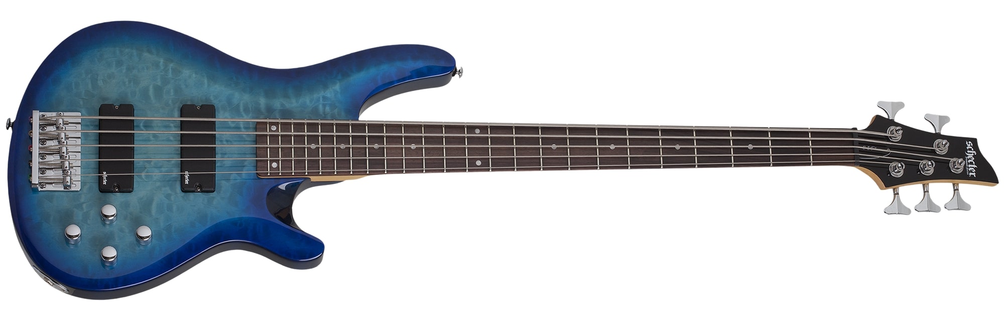 Schecter C-5 Plus 5-String Electric Bass, Ocean Blue Burst 592-SHC