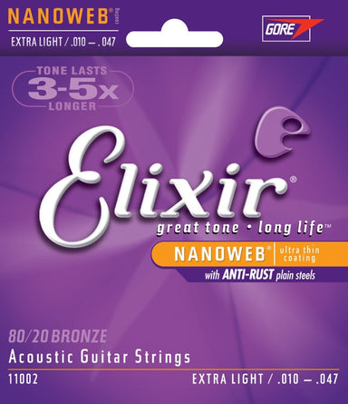 Elixir Acousitc Guitar 6 String NanoWeb Extra Light 11002 - L.A. Music - Canada's Favourite Music Store!