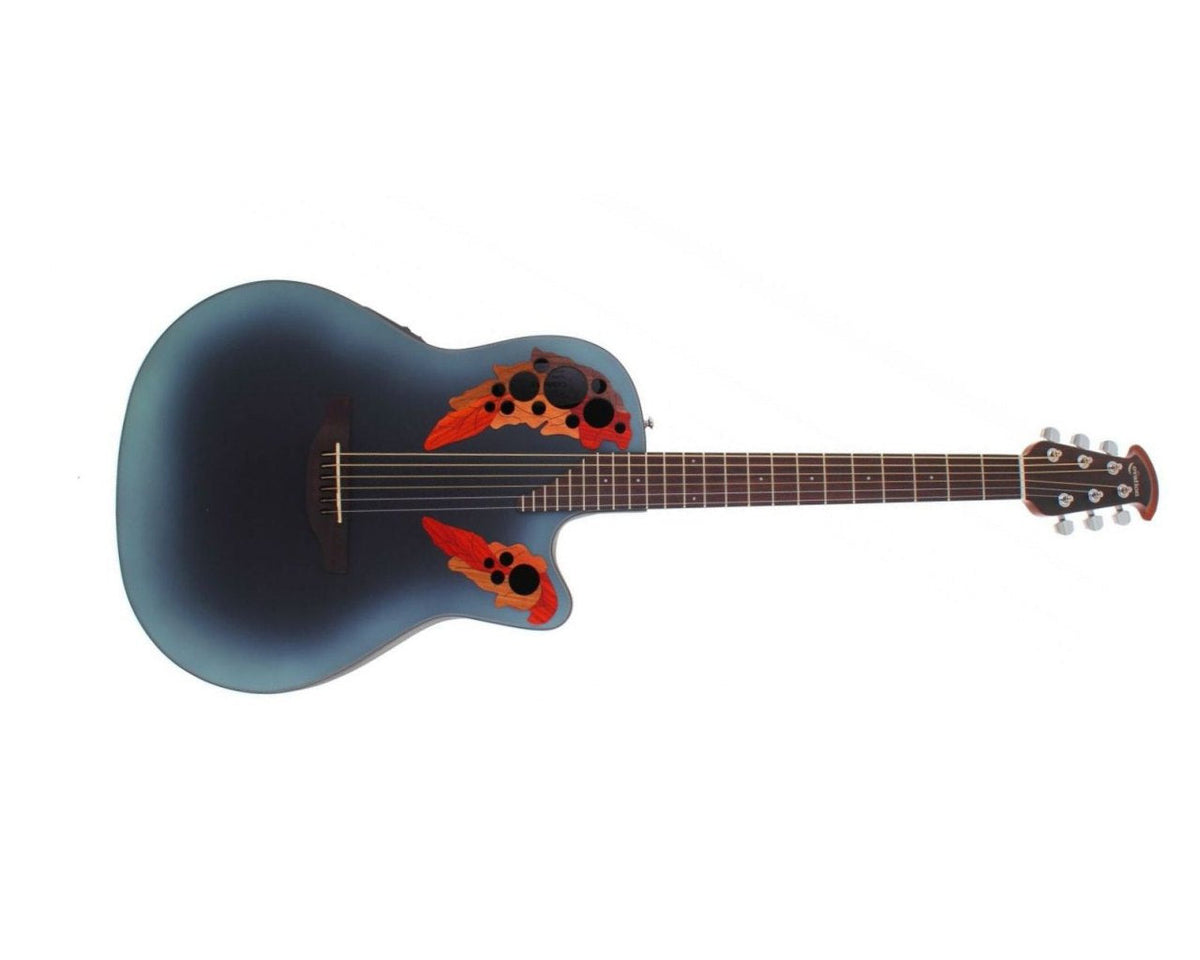 Ovation Celebrity Elite Mid-Depth Acoustic-Electric Guitar - Reverse Blue  Burst CE44-RBB