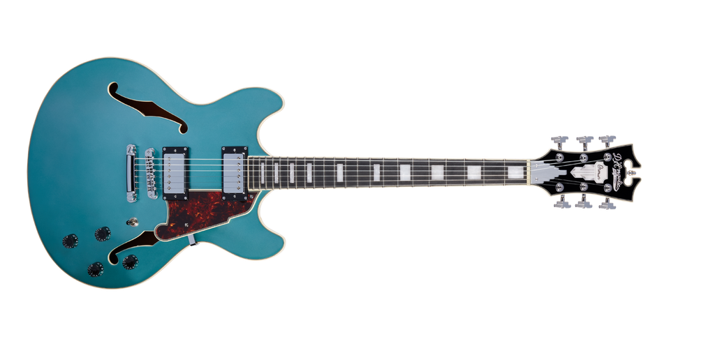 D'Angelico Premier DC Semi-hollow Electric Guitar With Stopbar Tailpiece,  Ocean Turquoise DAPDCOTCSCB