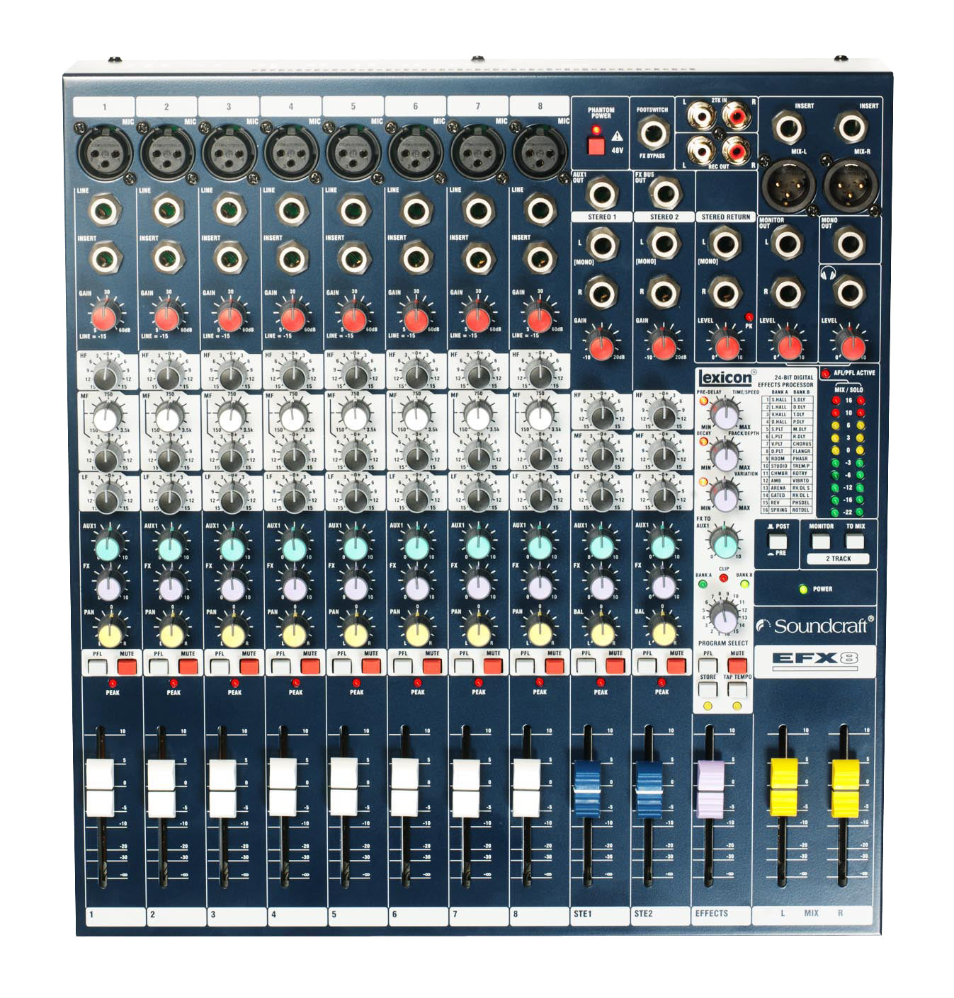 SOUNDCRAFT EFX8 8-CHANNEL MIXER WITH LEXICON EFFECTS