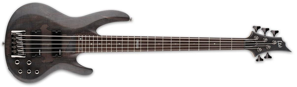 ESP LTD B-205SM STBLKS Spalted Maple Trans Black 5 string Bass — L.A. Music