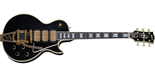 Gibson Custom Shop Murphy Lab 1957 Les Paul Custom 3-Pickup With Bigsby Vibrato Ebony Light Aged - Ebony LPB357LAEBBG